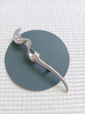 Vintage silver tone rhinestone Swirl Brooch, 4", mint, rare